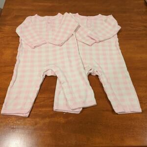 Baby girl pink gingham 100% cotton pajama set size 24M